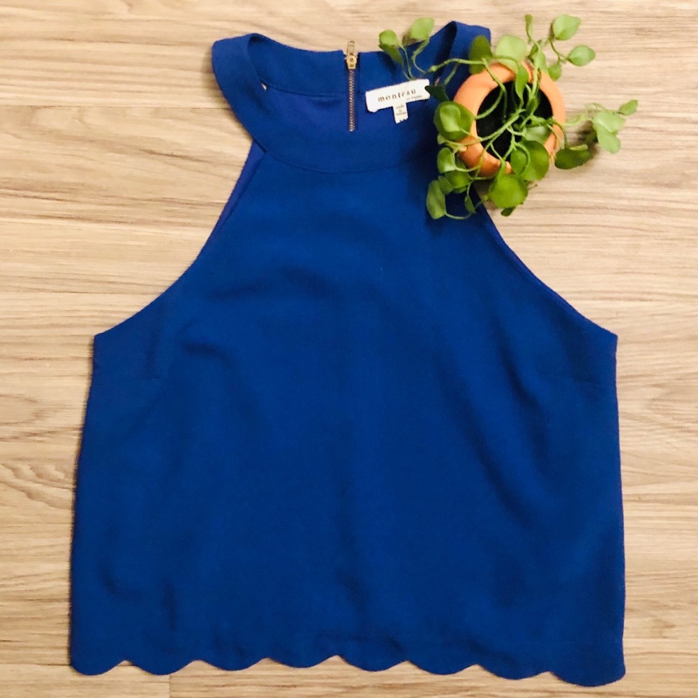 NWOT! Monteau Los Angeles Royal Blue Halter Top
